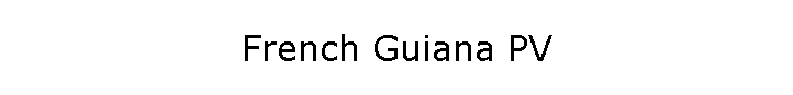 French Guiana PV